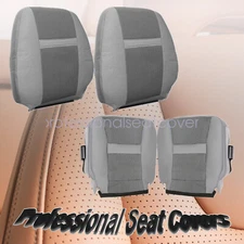 For 2006-2010 Dodge Ram 1500 2500 3500 Front Cloth Bottom & Top Seat Cover Gray
