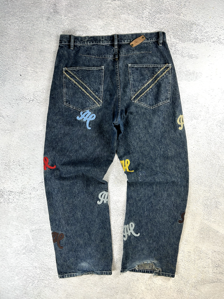 Mecca Vintage Jeans Streetwear Baggy Monogram Drill Men's 38 Size eBay