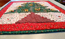Christmas Quilt Wall/Door Hanging Handmade Country Cottage Tree/Bells 29x29