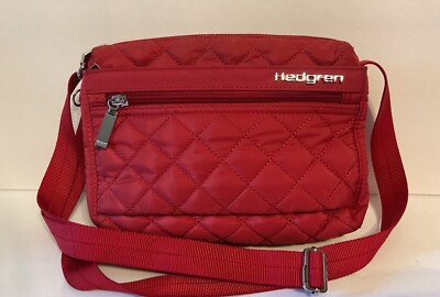 Hedgren Quilted Bull Red Cross Body Shoulder Purse Adjustable Strap