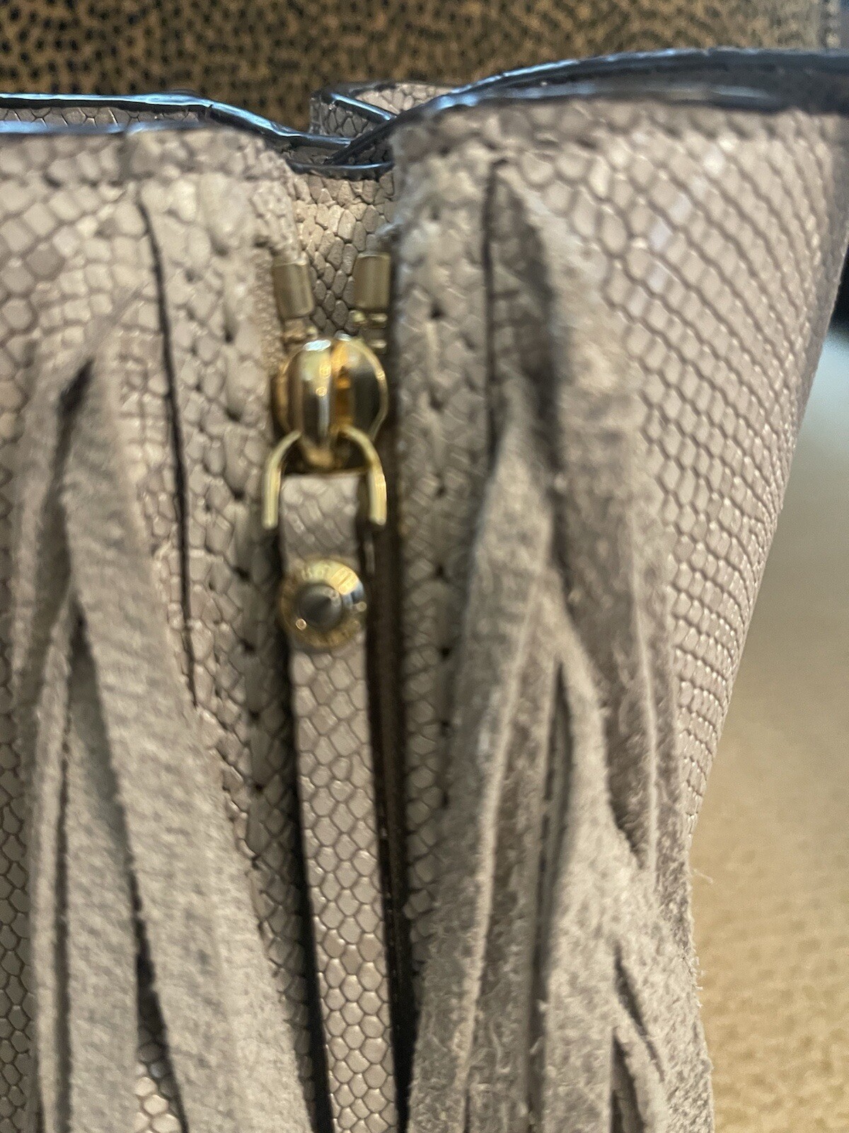 Henri Bendel A List Python Embossed Expandable Sa… - image 4