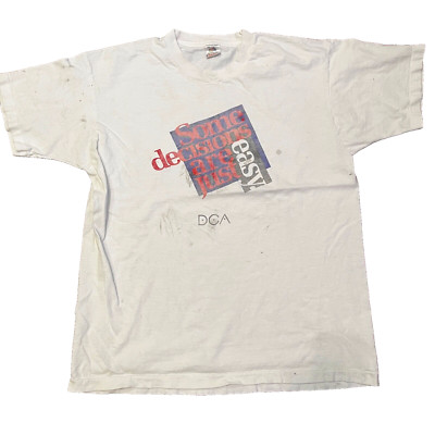 VTG 90s Some Decisions Are Just Easy White SZ XL Computer T-Shirt Distressed