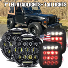For Jeep Wrangler Tj 1997-06 7 Led Headlight Projector Tail Lights Combo Kit For Jeep Wrangler Tj 1997-06 7 Led Headlight Projector Tail Lights Combo Kit