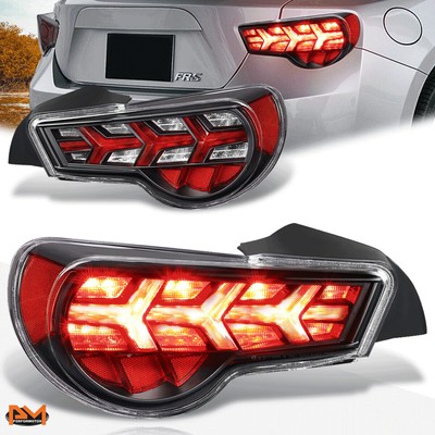 For 13-17 Scion FRS LED Sequential Arrow Tail Light Stop Lamp Clear Signal Black