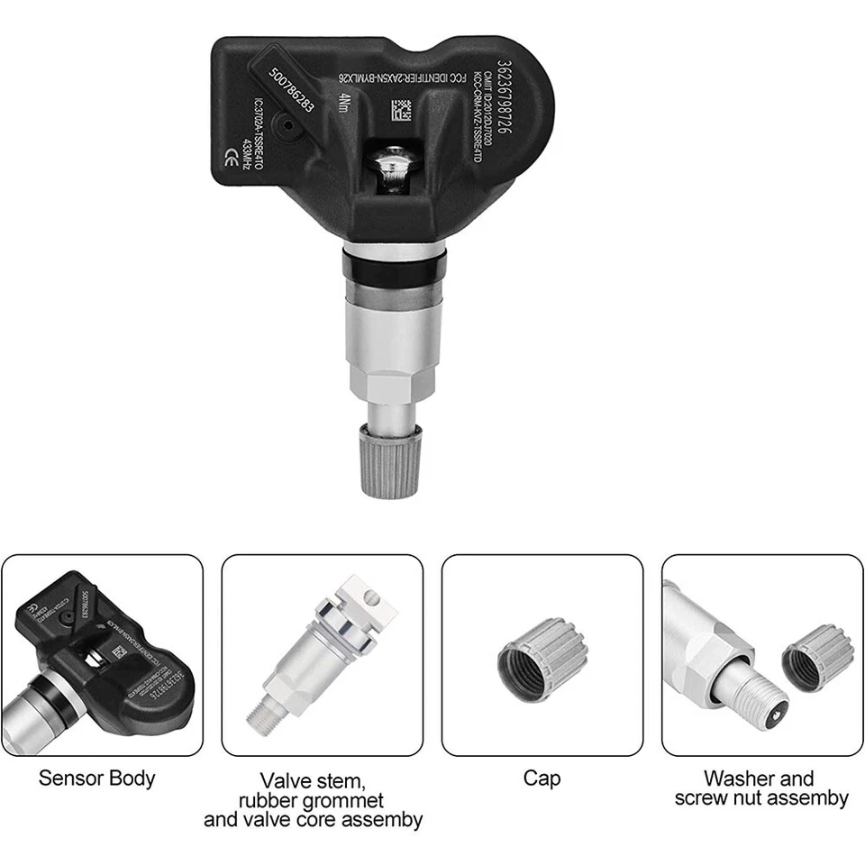 4pcs Tire Pressure Monitoring Sensor Direct Kit For 2006 BMW 760i 4-Door Foto 2 de 4