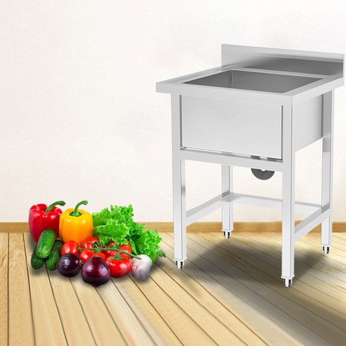 2FT Commercial Stainless Steel Sink Bowl Single Kitchen Catering Work Prep Table - Picture 7 of 15