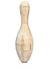 Wooden Bowling Pin Striped Off Plastic Coating Arts Crafts Decor 15" Lot Of 10