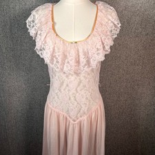 1980's Vintage Victoria's Secret Coquette Regency Peignoir Lingerie Nightgown M