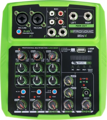 Mini Table de Mixage DJ Mixer 4 Canaux USB Interface Bluetooth XLR RCA Studio - Photo 1/4