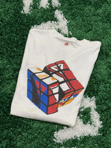 Vintage Rubiks Cube Rubik YMCA Tee White Small Tagless