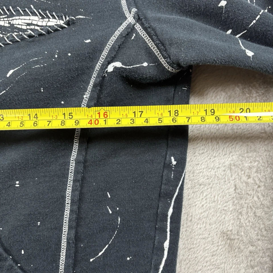 Sudadera con Capucha Estilo Affliction Para Mujer’s M Negra Calavera Dragón AOP Gótico Cremallera Y2K #1322 Foto 4 de 4