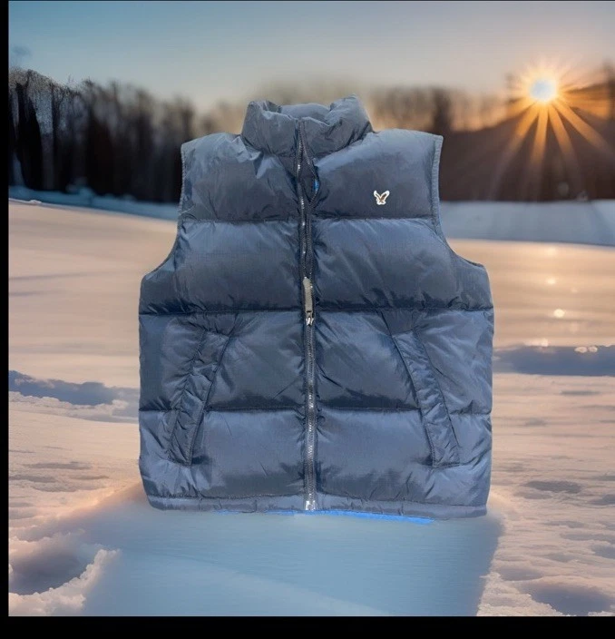 American Eagle Puffer Vest Logo Men's Sz Small Navy Hood Outdoor Winter
Opens in a new window or tab