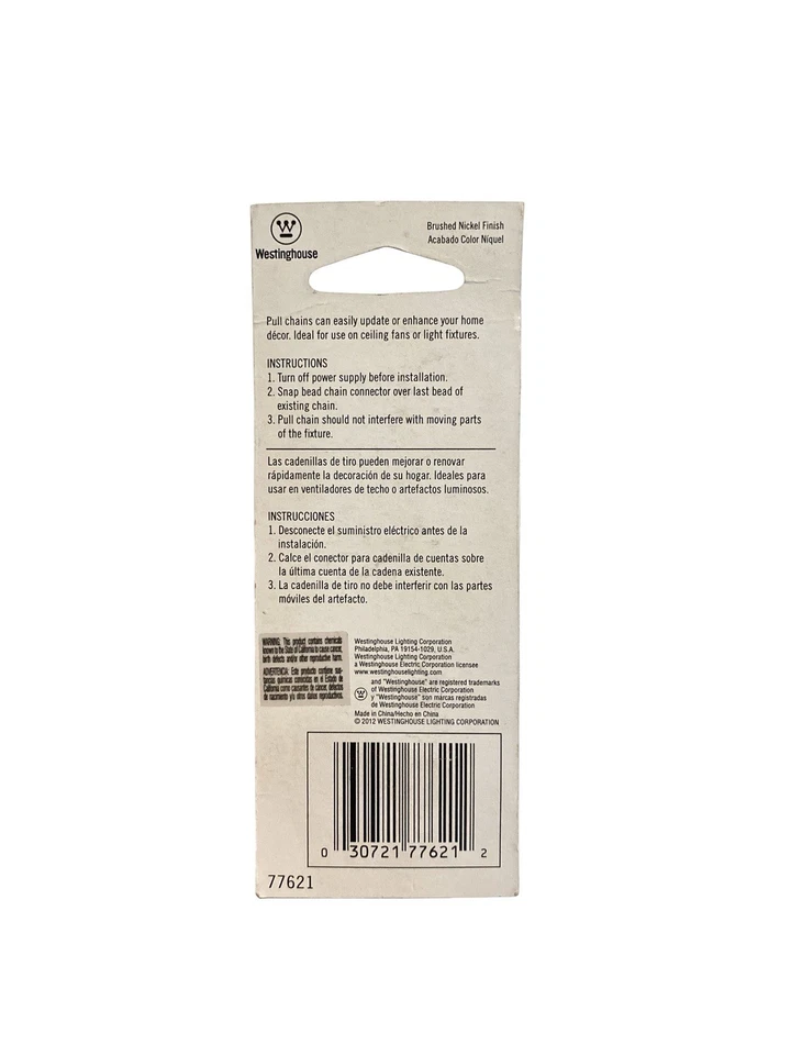 Westinghouse Lighting 77621 orbe transparente de 12 pulgadas con cadena de tracción de ventilador de techo azul Foto 2 de 3
