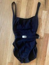 Vintage Calvin Klein Womens Black Solid One-P...