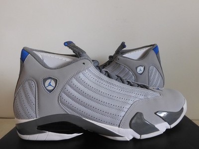 Nike Air Jordan 14 Retro Wolf Grey-Sport Blue-White Sz 18 Rare