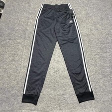 Adidas Boys Black 3-Stripe Fleece Track Pants Joggers AK5614 Size LG 14-16 NWT