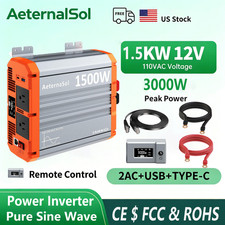 1500W 3000W Power Inverter Pure Sine Wave 12V to 110V 120V Inverter Converter