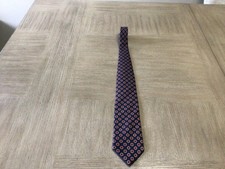 LANDS' END LONG 60/3.5 men's tie 100% Silk blue/red/white Made in USA