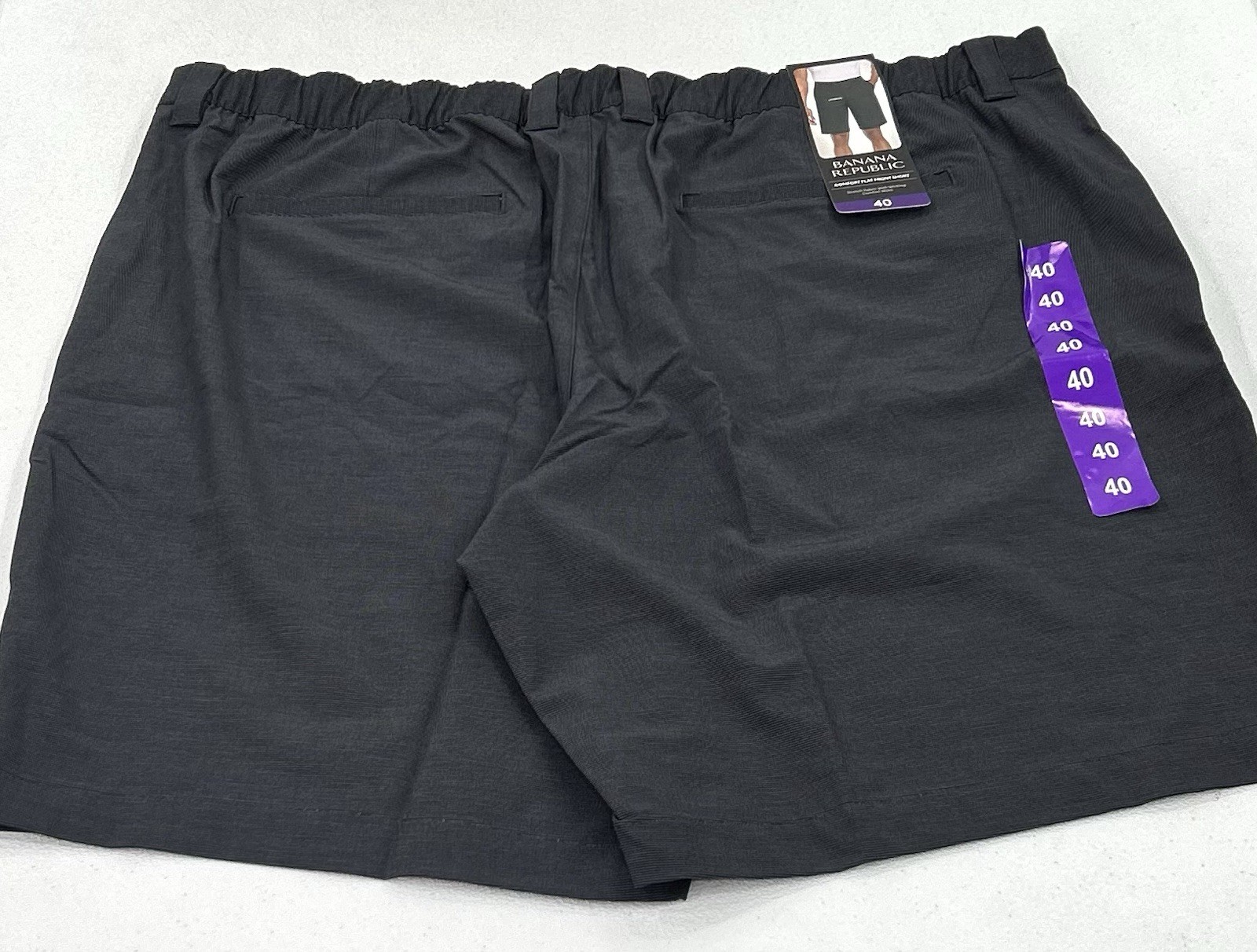 Banana Republic Men's Comfort Flat Front Shorts, Black, Size 40