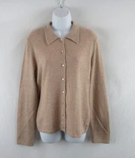 Madison Studio Women's 100% Cashmere Buttoned Cardigan Sweater Size L #CK573