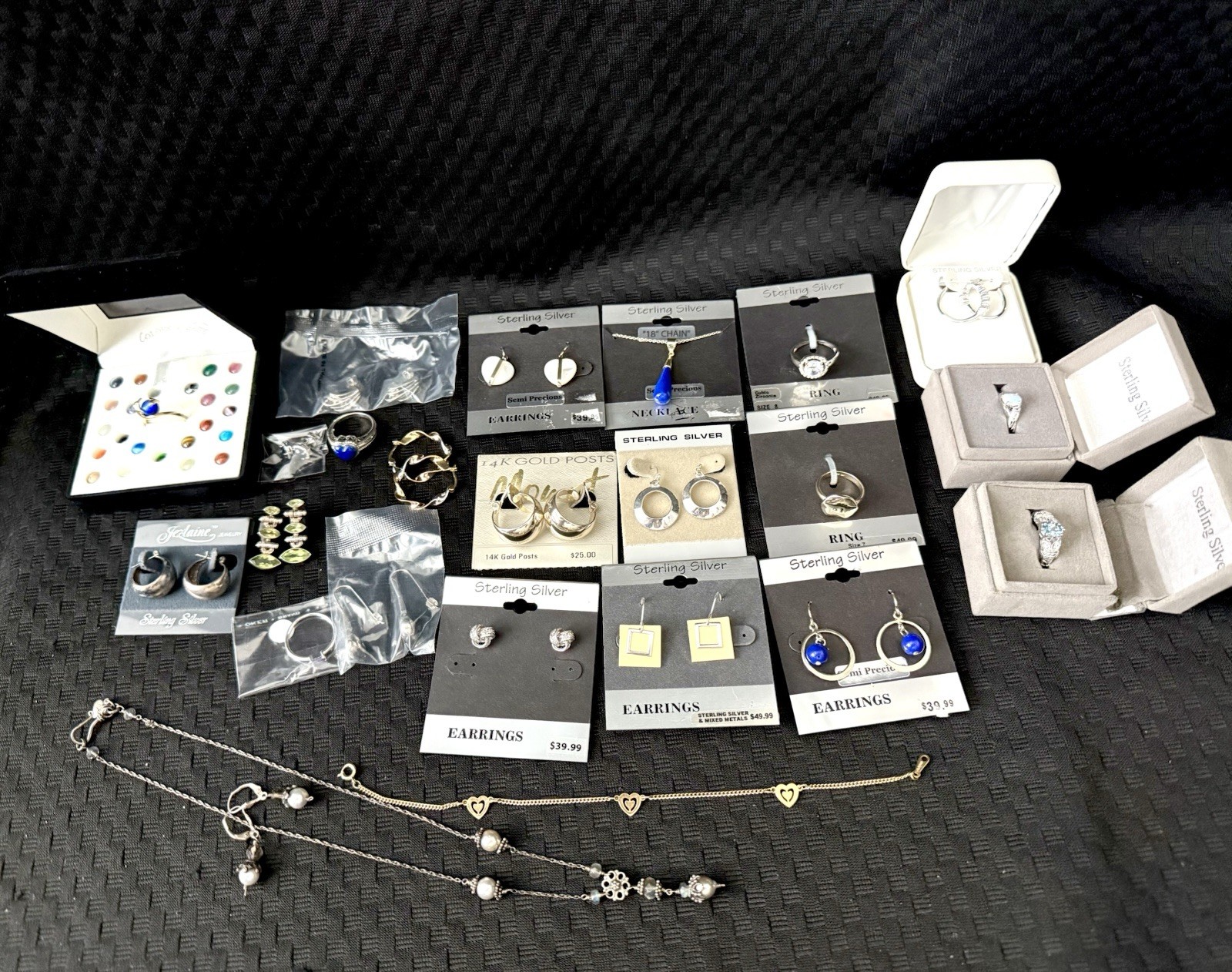 Gold Sterling Silver Ring Interchangeable Gemston… - image 1