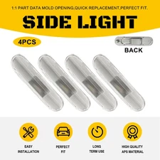 For 02-05 Honda Civic Si EP3 3DR 4PCS Chrome Front+Rear Bumper Side Marker Light