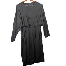 Basia California Womens Dress Made in USA Paper Tag VTG SZ 18W Witchy Goth LBD