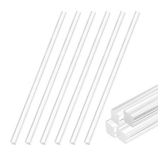 10 Pcs Clear Acrylic Square Rods, 1/4 " x 1/4 " x 14" PMMA Bar-6mm x 356mm
