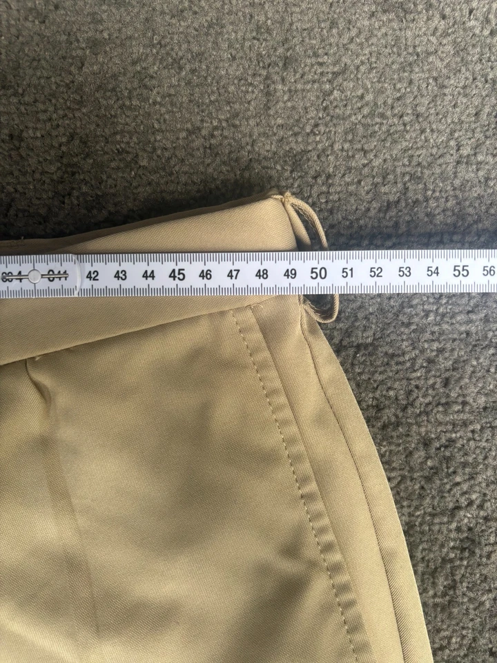 Pantalones Cortos Haggar Cool 18 Pro Para Hombre Talla 38 Caqui Británico Cinturón Lazos Bolsillos Cremallera Mosca Foto 4 de 4