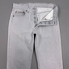Vintage Levis 501 Jeans Mens 30x32 Gray 80s Made USA Button Fly Denim Pants Fade