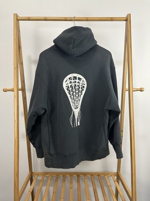 VTG 90s QV Lacrosse Crosse Stick Faded Worn Thick Reverse Weave Hoodie XL