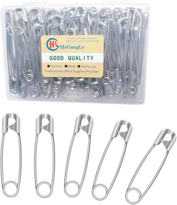 HEGANGLY 80Pcs Extra Large Safety Pins 2.2 inch (55mm) -Heavy Duty Large Safety Pins, Sta