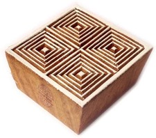 Wooden Printing Block Stamp Decorative Craft Making Design For Textile Fabric