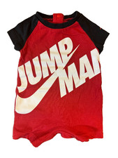 Nike Jordan Newborn Baby Romper One Piece Outfit Boy Red Jumpman Spell Out Logo