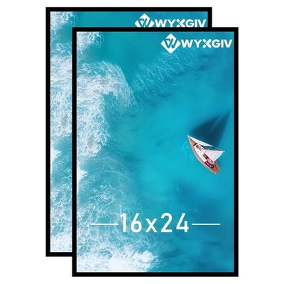 16x24 Picture Frame Set of 2, Scratch-Proof Black Frame Lightweight yet Sturd...