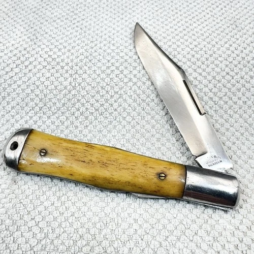 Vintage Large Coke Bottle Miller Brothers Bros Lock Back Pocket Knife SCREW PINS