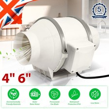 High Power In Line Loft Mounted Extractor Fan - Bath, Wet Room, Shower 4" 6"inch