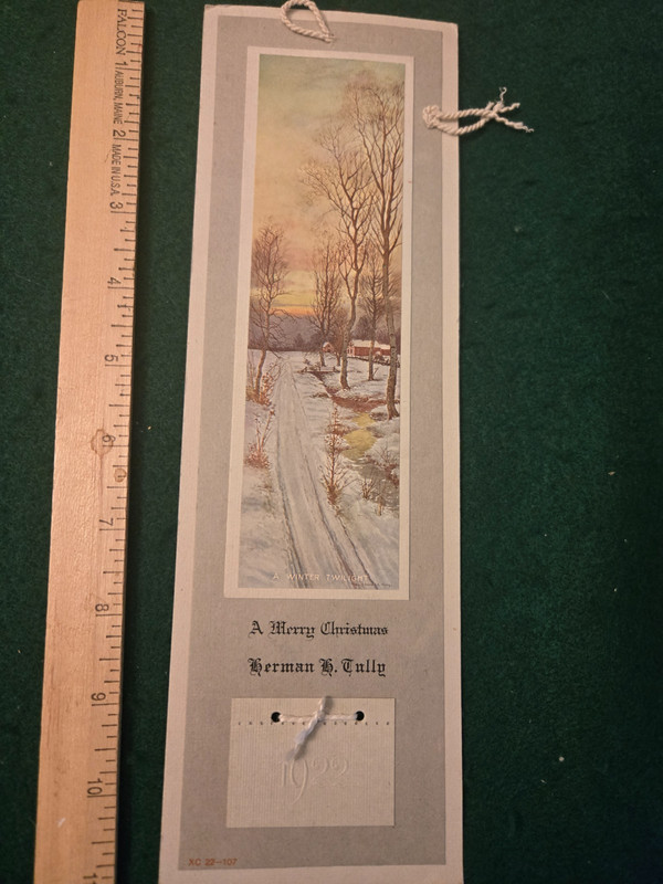1922 Antique Advertising Calendar Sample Murphy Red Oak IA Winter Twilight