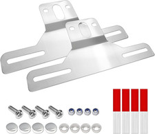 2 Pack Stainless Steel Trailer License Plate Bracket Holder Metal Car Tag Frame