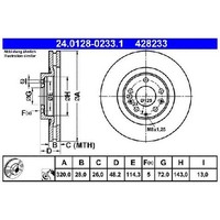 2X Bremsscheibe Vorne FüR Mazda CX-9 TB 3.5 3.7 06 Bis 26 ATE CA CAY1