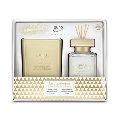 ipuro Essentials Geschenkset time to glow Raumduft 50ml / Duftkerze 125g   