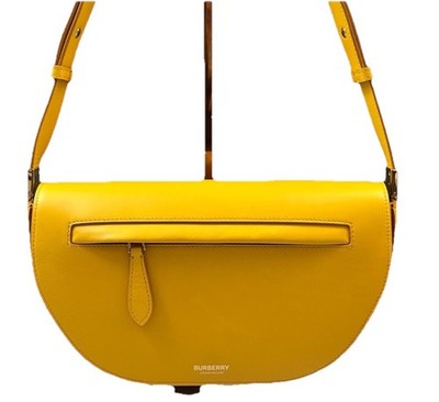 Authentic Burberry Olympia Smooth Leather Shoulder Bag Marigold