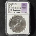 2014 $1 American Silver Eagle Jones Signed Label Early Releases NGC MS 70