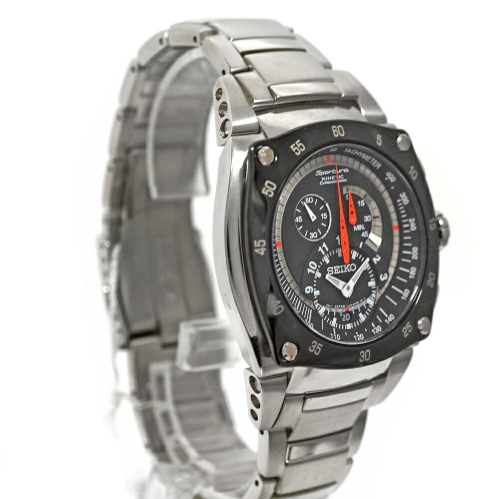 SEIKO SPORTURA Kinetic SNL033 7L22-0AM0 Chronograph Watch Black