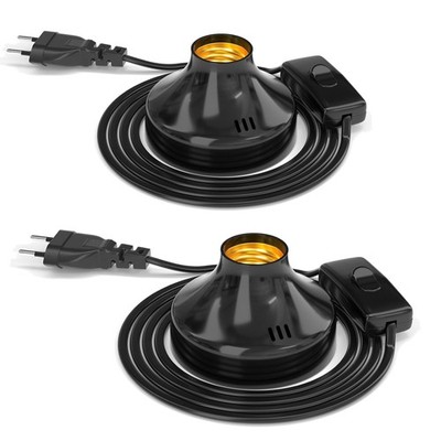 Retro Industrie E27 Lampenfassung mit Kabel - Vintage Look, 100W max. - 2er Pack