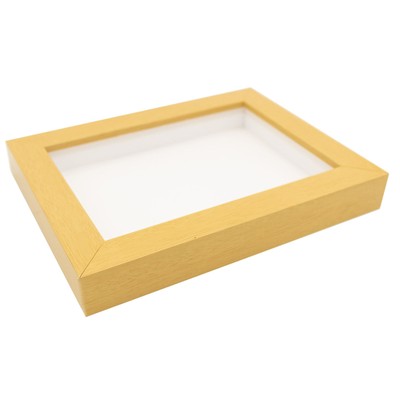 5x7 In Shadowbox Gallery Wood Frames - Natural DEEP Shadow Box Frame with a Disp