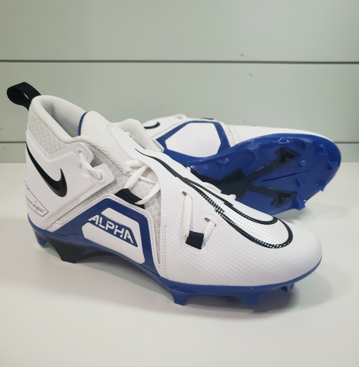 Nike Alpha Menace Pro White Game Royal Blue CT6649-101 Football cleats  Men 10