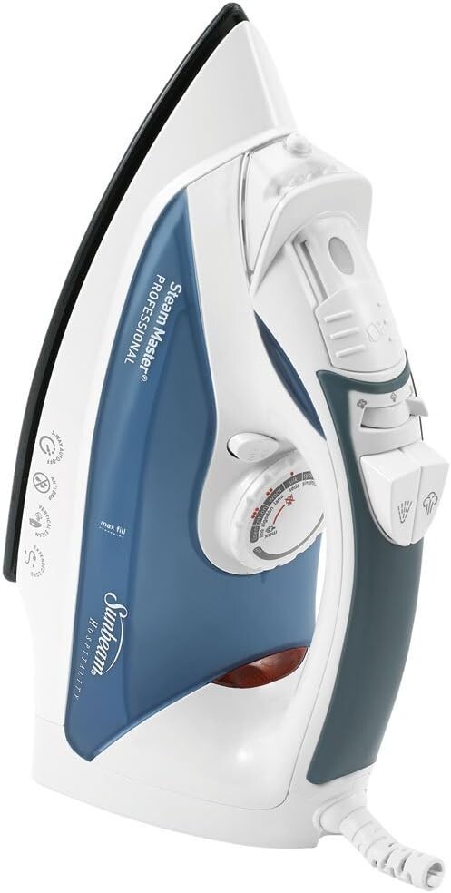 Sunbeam GreenSense SteamMaster Full Size Professional Iron with Clearview, White