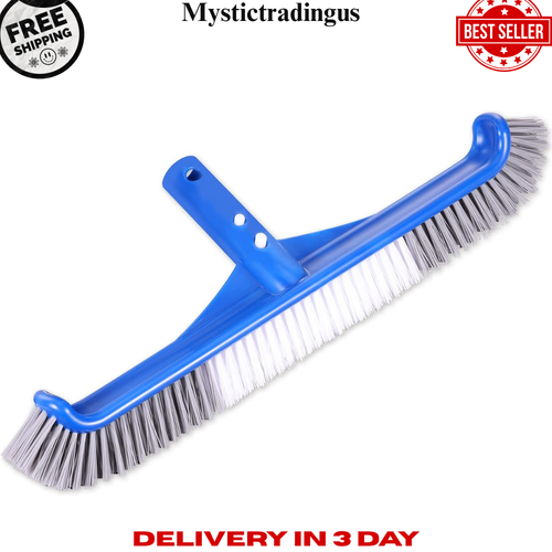 Pool Brush,17.5" Curved Edge Pool Brushes Head for Cleans Pool Swimming Walls...