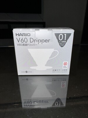 Hario V60 VD-01-W Plastic Coffee Dripper White Size 01 For 1-2 Cups